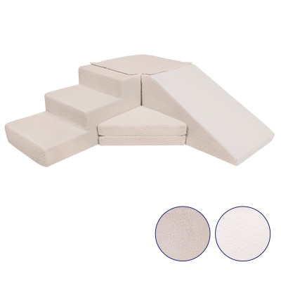 Zestaw zjeżdżalnia komplet 4 dużych klocków piankowych, bukla